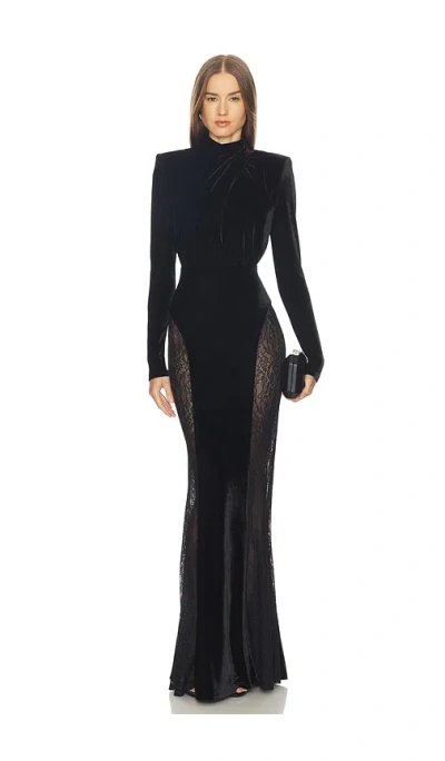 Michael Costello X Revolve Sarto Velvet Gown In Black