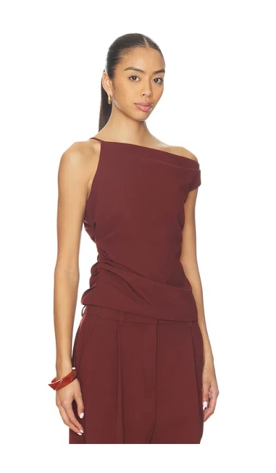 A.l.c Leia Draped Asymmetric Top In Burgundy