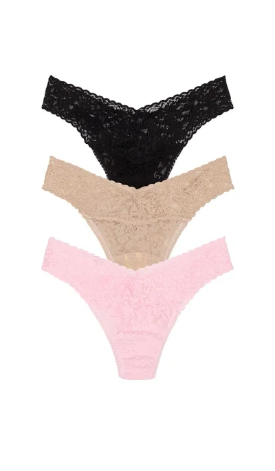 Hanky Panky Signature Lace Low Rise 3 Pack In Animal Print