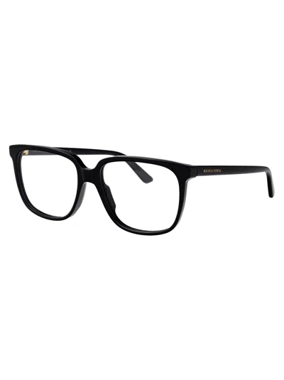 Bottega Veneta Black Acetate Optical Glasses In Black