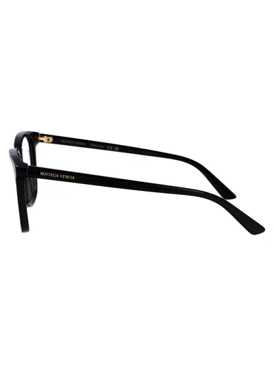 Bottega Veneta Black Acetate Optical Glasses In Black