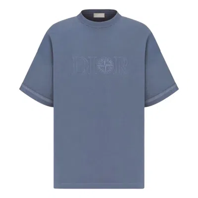 Dior X Stone Island T-shirt 'blue' In Black