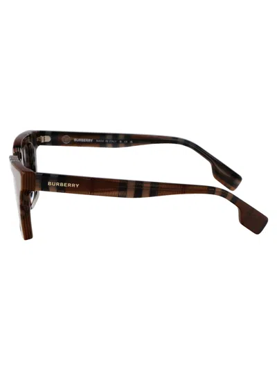 Burberry Check Brown Acetate Sunglasses In Brown