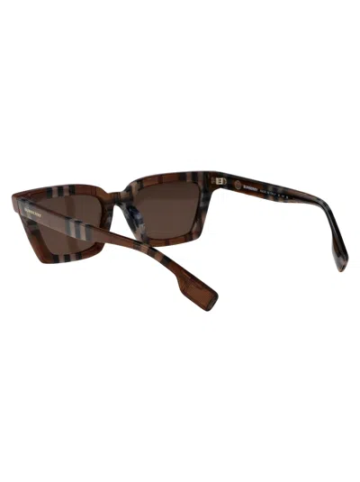 Burberry Check Brown Acetate Sunglasses In Brown