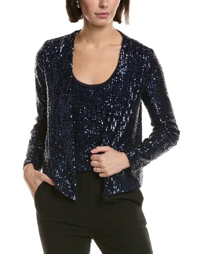 Carla Ruiz Sequin Cardigan In Blue