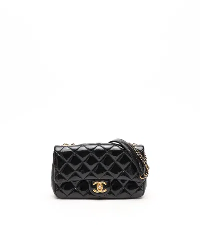 Pre-owned Chanel Classic Mini Rectangular Single Flap Bag In Black