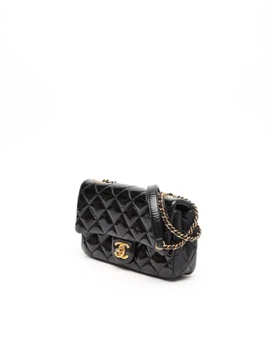 Pre-owned Chanel Classic Mini Rectangular Single Flap Bag In Black