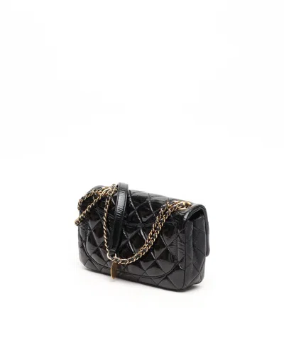 Pre-owned Chanel Classic Mini Rectangular Single Flap Bag In Black