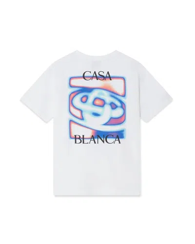 Casablanca Heat Map Logo Crew-neck T-shirt In White