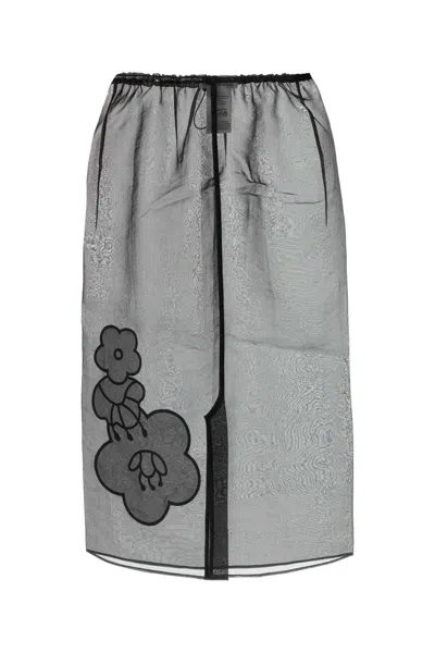 Cecilie Bahnsen Black Organza Bambi Skirt In Gray