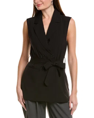 Ellen Tracy Belted Vest In Black