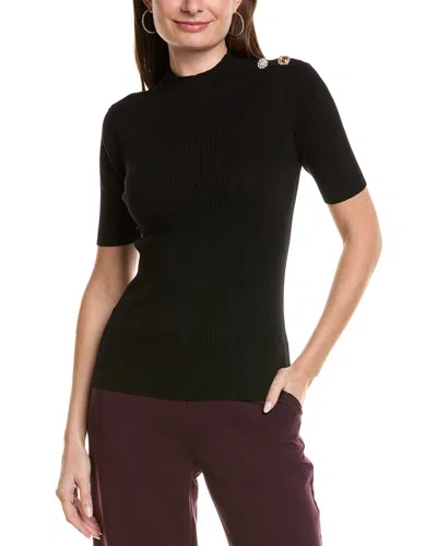 Ellen Tracy Mock Neck Sweater In Black