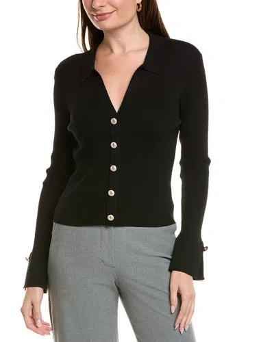 Ellen Tracy Ribbed Sweater In Black