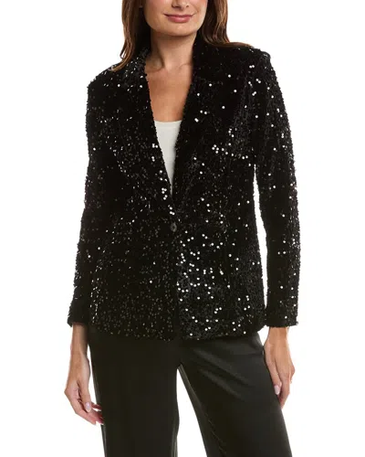 Nanette Lepore Velvet Sequin Jacket In Black