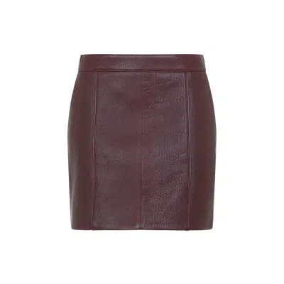 Chloé Purple Lamb Leather Mini Skirt In Multi