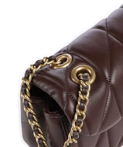 Coach Quilted Tabby Shoulder Bag 20 With Chain In Burgundy