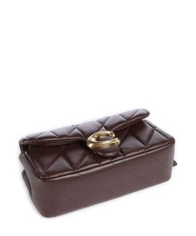 Coach Quilted Tabby Shoulder Bag 20 With Chain In Burgundy