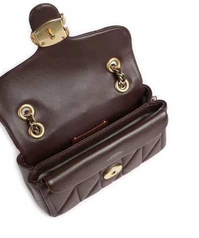 Coach Quilted Tabby Shoulder Bag 20 With Chain In Burgundy