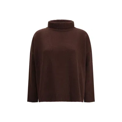 Max Mara Brown Fleece Wool Top In Brown