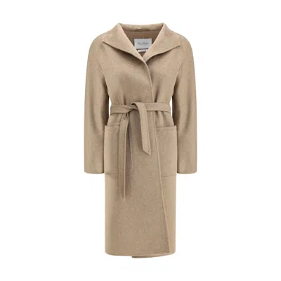 Max Mara Beige Cashmere Coat In Neutral