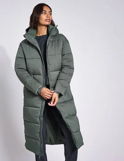 Girlfriend Collective Women's Long Puffer Jacket In Green