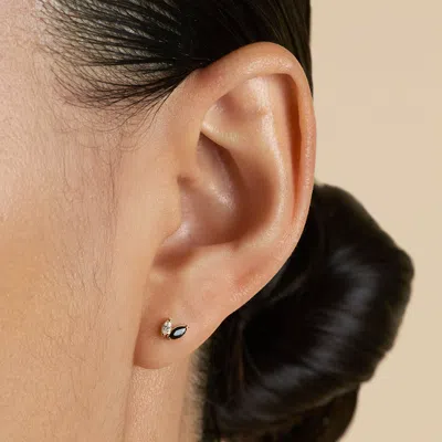 Astrid &amp; Miyu Titanium Black Double Marquise Piercing Stud