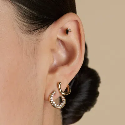 Astrid &amp; Miyu Titanium Black Double Marquise Piercing Stud