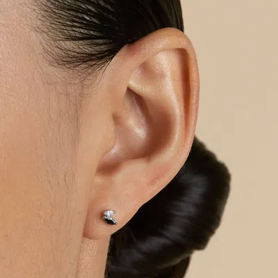 Astrid &amp; Miyu Titanium Black Double Marquise Piercing Stud