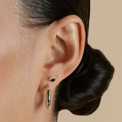 Astrid &amp; Miyu Titanium Black Double Marquise Piercing Stud