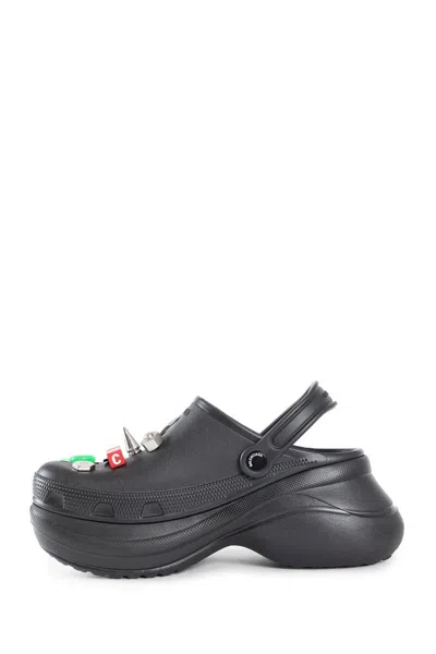 Balenciaga Black Crocs Jibbitz Clogs In Multi