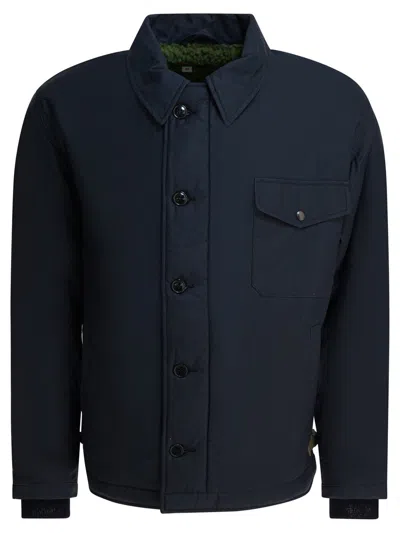 Buzz Rickson's Button Fastening Patch Pocket Jacket In Blue