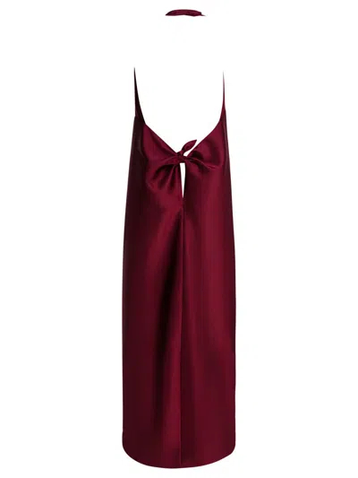 Semper Flared Dress With American Neckline Dresses Red In Burgundy