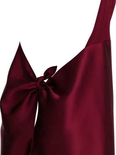 Semper Flared Dress With American Neckline Dresses Red In Burgundy