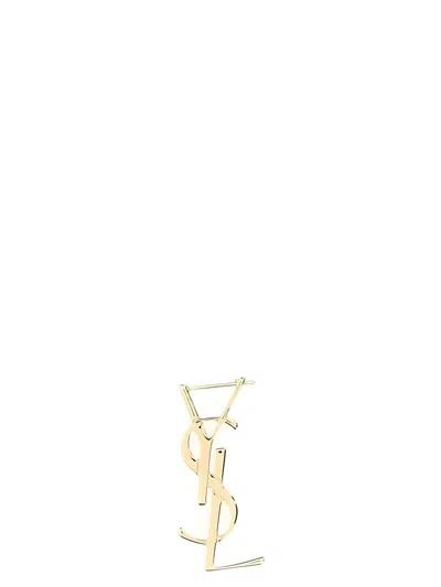 Saint Laurent Single Earring 'cassandre' In Gold