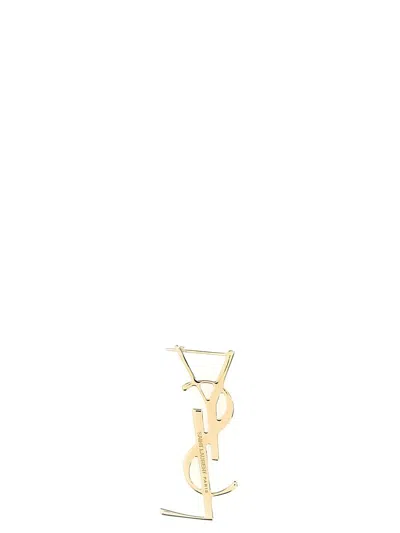 Saint Laurent Single Earring 'cassandre' In Gold