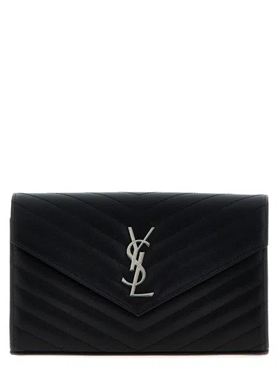 Saint Laurent 'cassandre' Clutch In Black