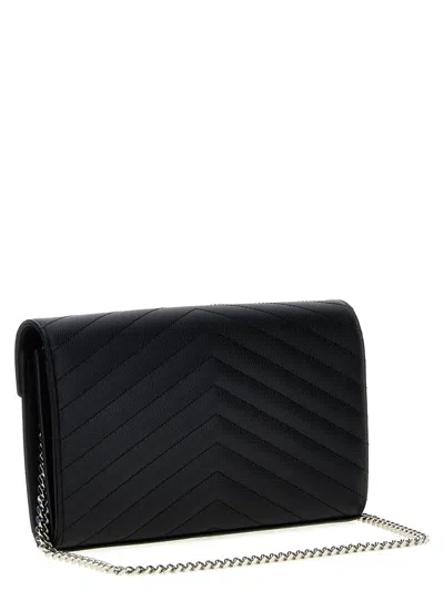 Saint Laurent 'cassandre' Clutch In Black