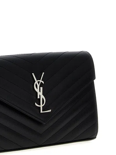 Saint Laurent 'cassandre' Clutch In Black