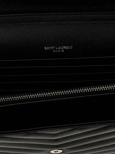 Saint Laurent 'cassandre' Clutch In Black