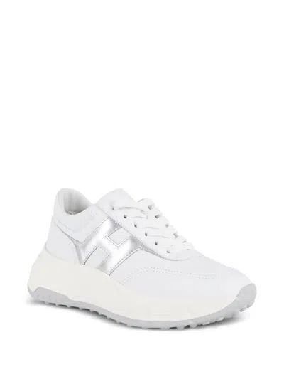 Hogan Smooth Leather Hi-fi Sneakers Shoes In White