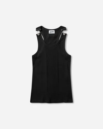Jean Paul Gaultier Women S Overall Buckles Ribbed Tank Top In Black