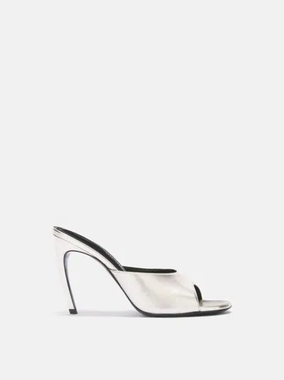 Attico Betta 95 Metallic Leather Mules In Animal Print