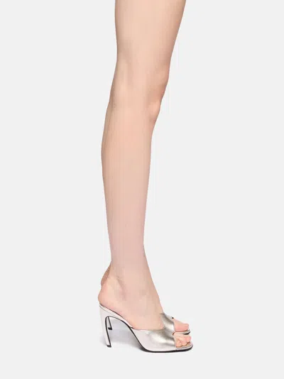Attico Betta 95 Metallic Leather Mules In Animal Print