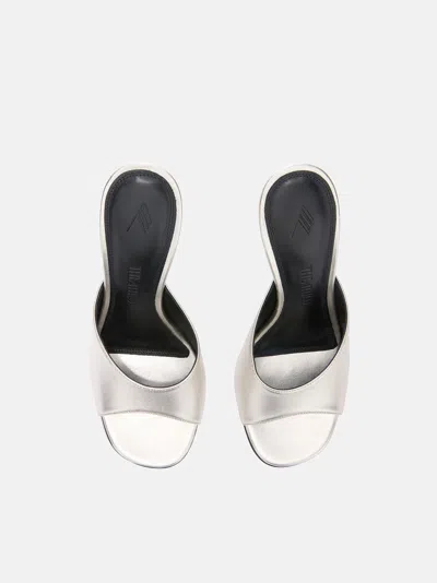 Attico Betta 95 Metallic Leather Mules In Animal Print