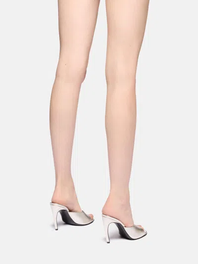 Attico Betta 95 Metallic Leather Mules In Animal Print