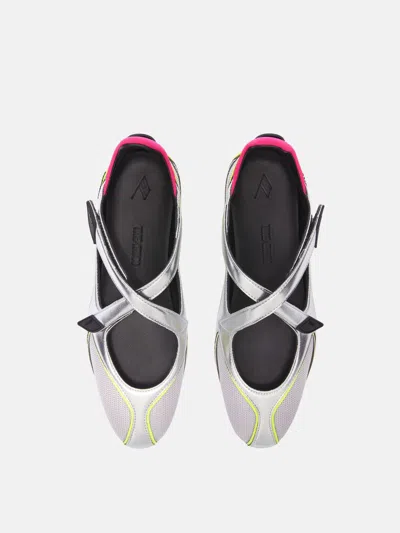 Attico Floor 01 Multicolor Ballet Shoes With Logo On The Side And Cut-out Design In Fabric Woman In Multi