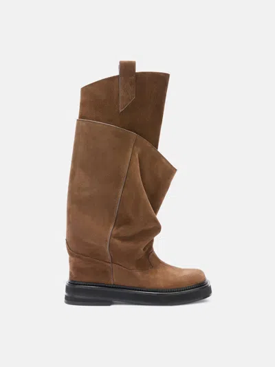 Attico 35mm Passeggiata Suede Knee-high Boots In Animal Print