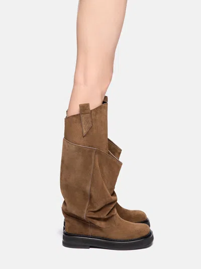 Attico 35mm Passeggiata Suede Knee-high Boots In Animal Print