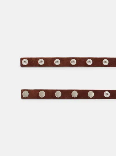 Attico The  Belts Gend - Light Chocolate Belt Light Chocolate Main Leather: 100% Suede Bos Taurus Far In Blue