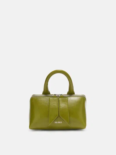 Attico Mini Friday Leather Top Handle Bag In Green